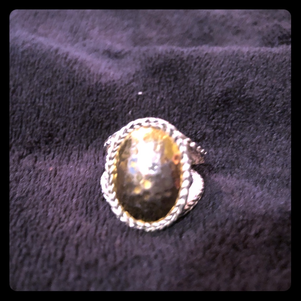 Silver and gold Premier Designs ring, size 8.